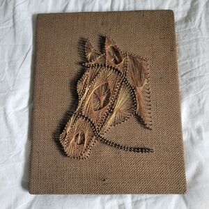 Vintage Horse Art, Copper Wire Nail Art, Horse Head Copper Wire Nail Canvas Wall